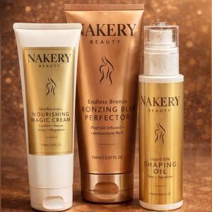 Nakery Beauty Body Glow Trio NEW Bronzing Blur + Shaping Oil + Magic Cream